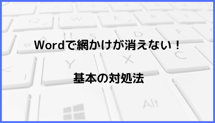 Wordで網掛けが消えない時の基本の対処法：網かけの解除