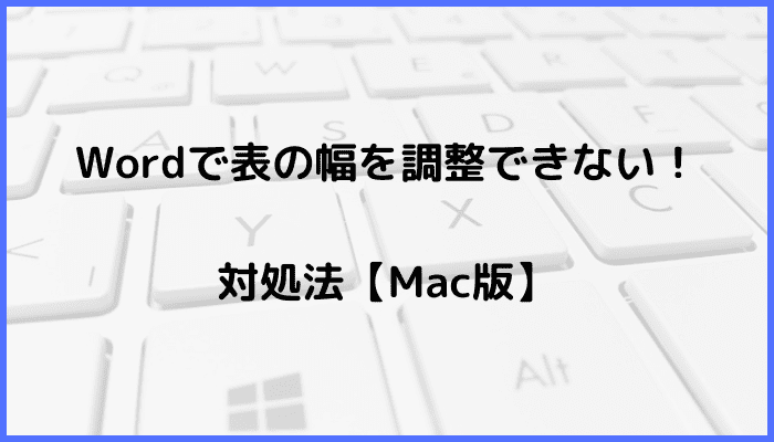 Wordで表の幅が調整できない！対処法Mac