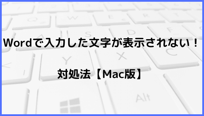 Wordで入力した文字が表示されない時の対処法【Mac編】