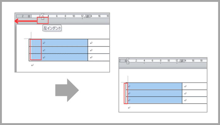 Wordで表の上下中央揃えができない時の対処法左インデント
