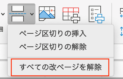 Excelで改ページを解除できない時の対処法【Mac編】②：一括削除の設定