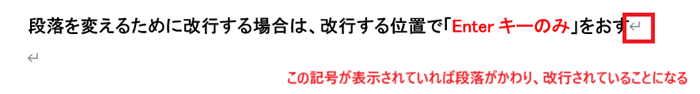 Wordで改行ができない時の基本の対処法：改行と改段落