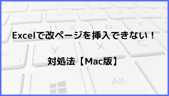 Excelで改ページを挿入できない時の対処法【Mac編】