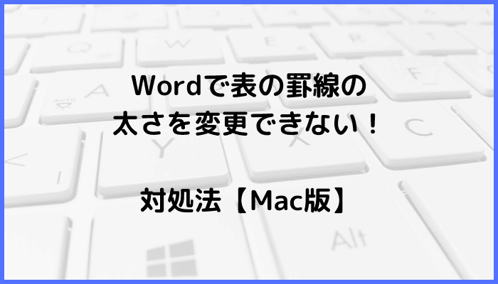 Wordで表の罫線の太さを変更できない時の対処法【Mac編】