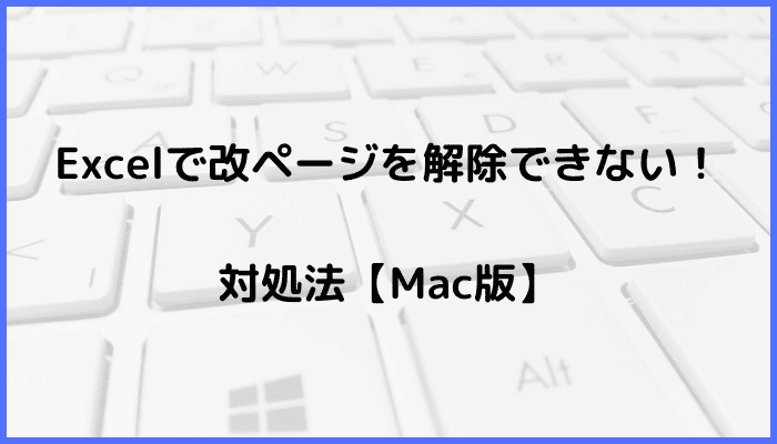 Excelで改ページを解除できない時の対処法【Mac編】