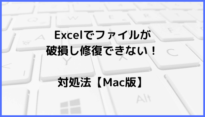 Excelでファイルが破損し修復できない時の対処法【Mac編】