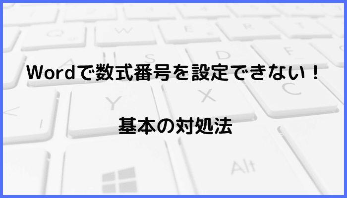 Wordで数式番号を設定できない時の基本の対処法