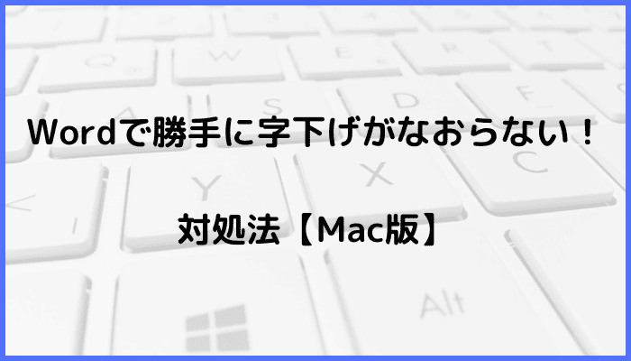 Wordで勝手に字下げがなおらない時の対処法【Mac編】