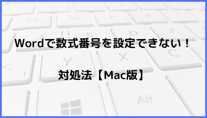 Wordで数式番号を設定できない時の対処法【Mac編】