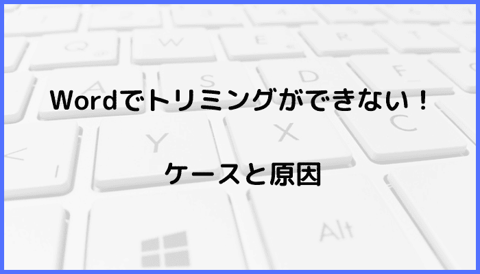 Wordでトリミングができないケースと原因