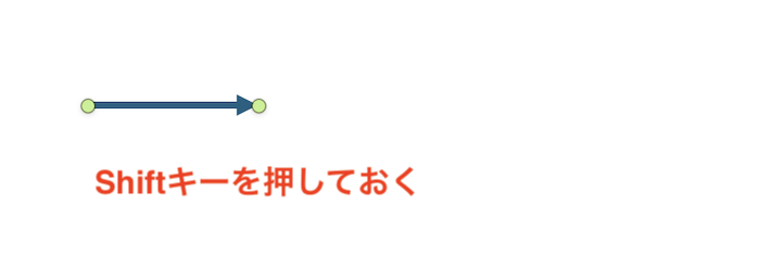 Wordで矢印がまっすぐならない時の対処法【Mac編】②：Shift(⇧)キーを押してから再度伸ばす