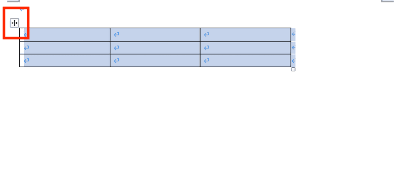Wordで表を移動できない時の対処法【Mac編】①：移動ハンドルの使用