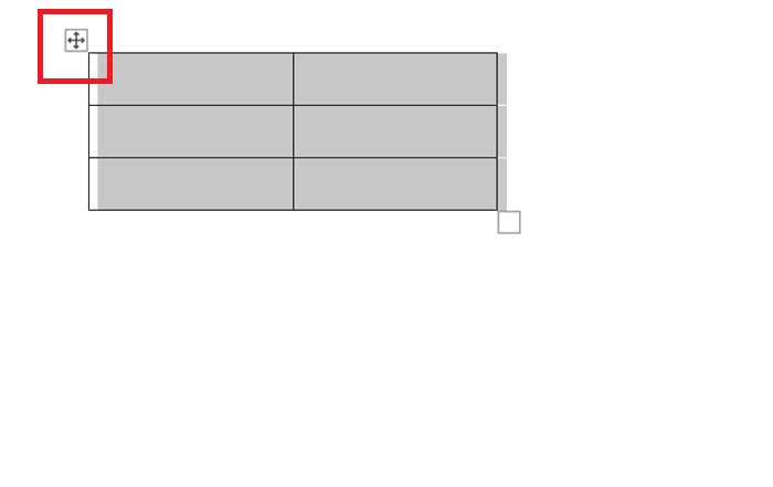 Wordで表を移動できない時の基本の対処法：移動ハンドルの使用