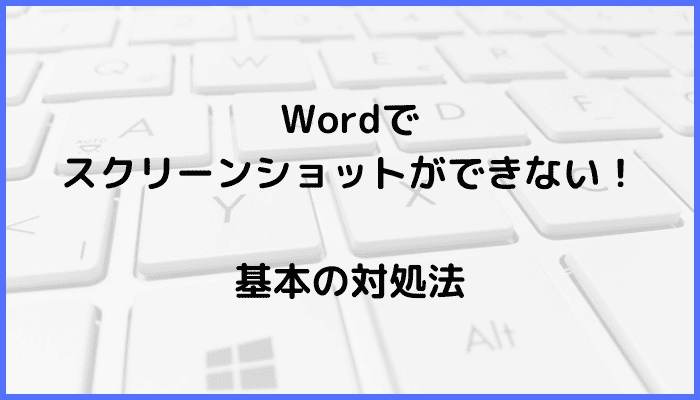 Wordでスクリーンショット(スクショ)ができない時の基本の対処法