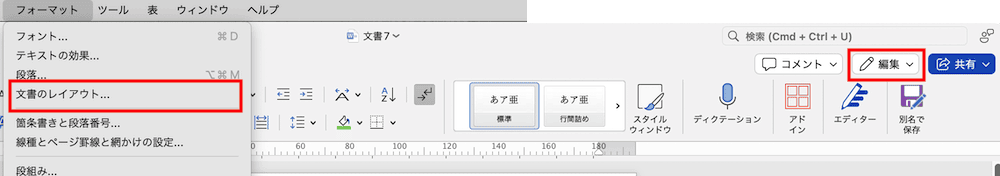 Wordでページ設定ができない時の対処法【Mac編】③：表示設定の解除