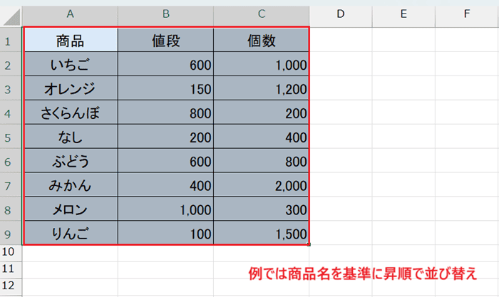 Excelで並び替えができない時の基本の対処法：並べ替え設定