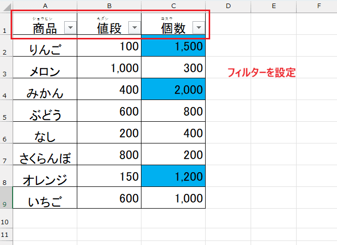 Excelで色フィルターができない時の基本の対処法:フィルター機能から抽出