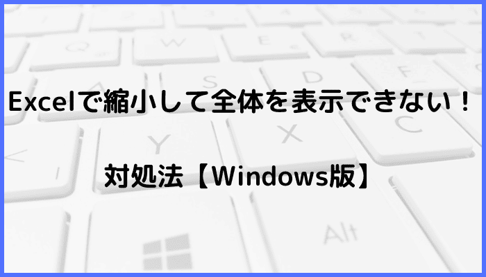 Excelで縮小して全体を表示できない時の対処法2選【Windows版】